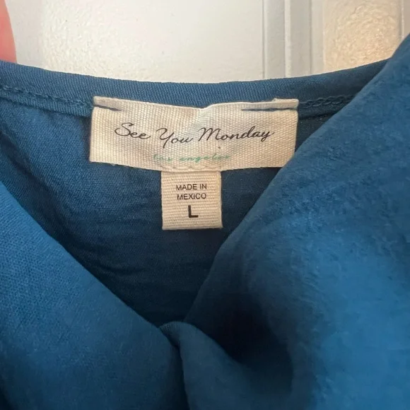 See You Monday Deep Teal Spaghetti Strap Slip Dress - Picture 3 of 3